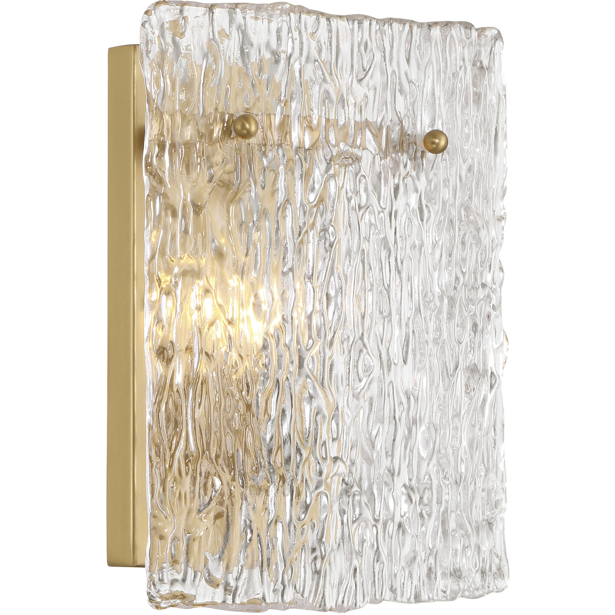 Brookstreet Wall Sconce Wall Light in Legacy Brass, Clear Handmade Glass