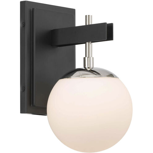 Allie 1 Light 6 inch Black/Polished Nickel Bath Vanity Light Wall Light