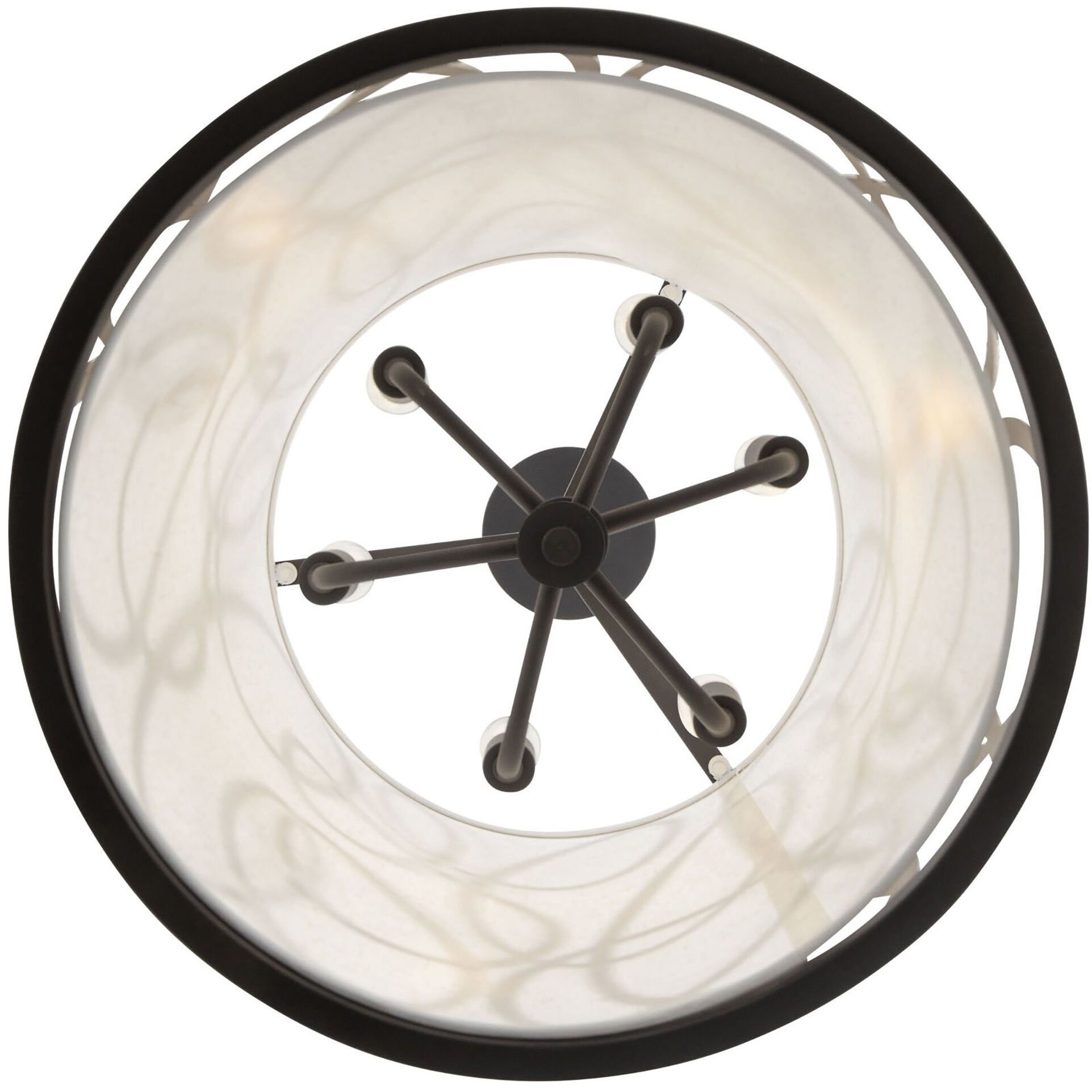 Scribble 6 Light 16 inch Matte Black Foyer Ceiling Light, Smithsonian Collaboration