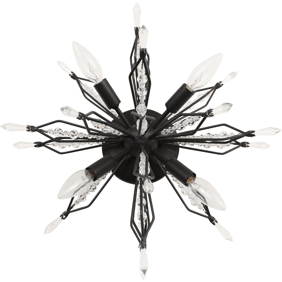 Orbital 4 Light 18.3 inch Carbon Semi-Flush Ceiling Light