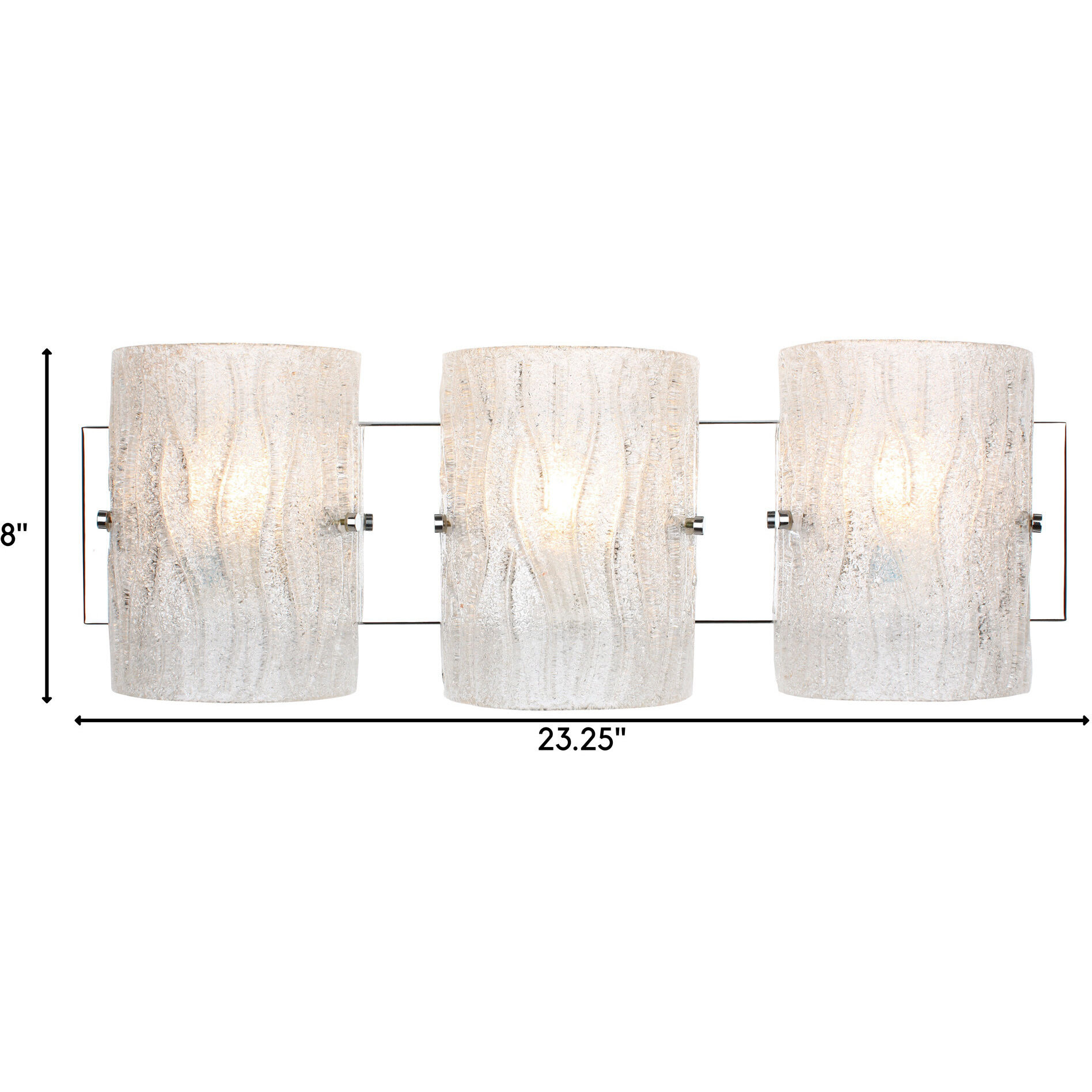 Brilliance 3 Light 23.25 inch Chrome Bath Vanity Light Wall Light