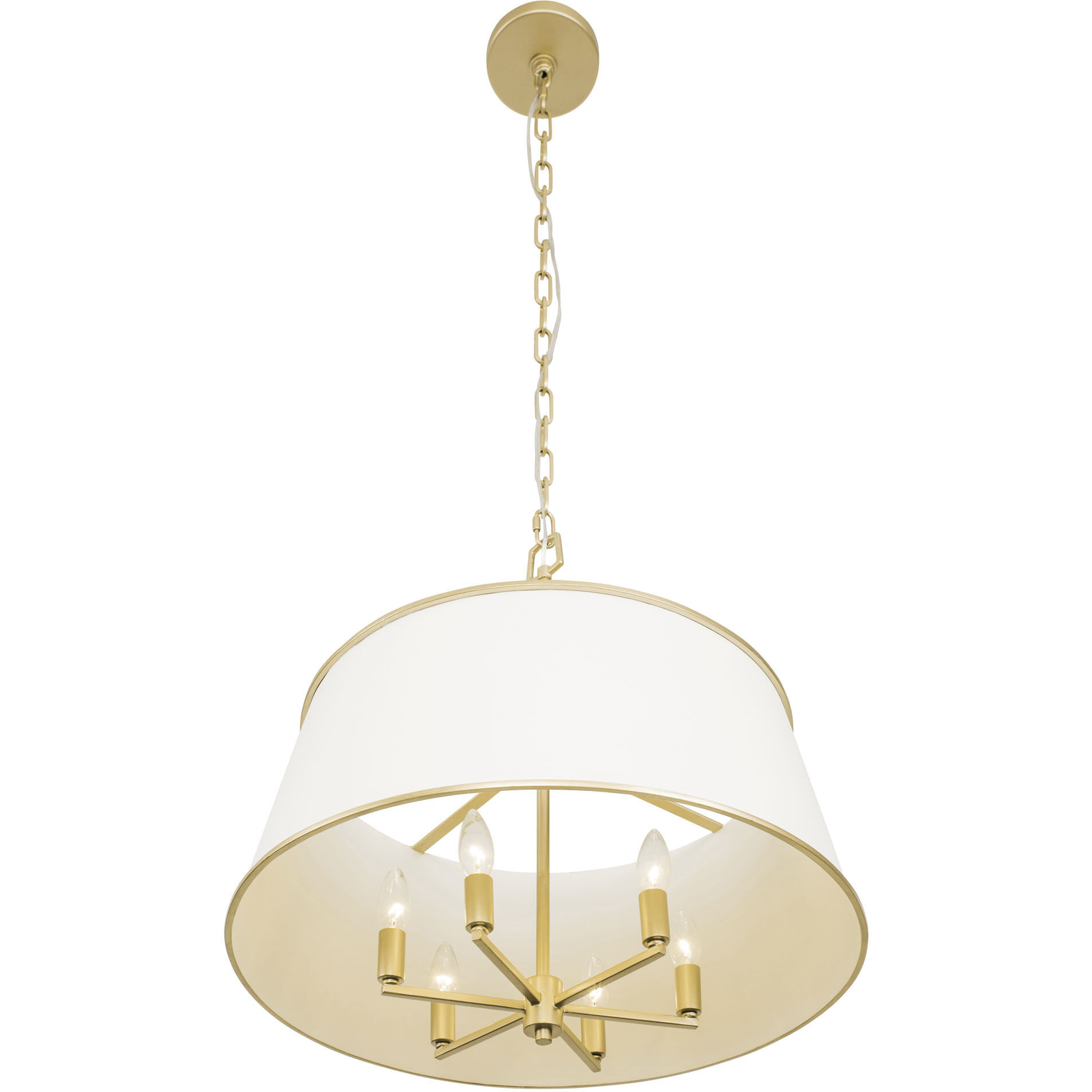 Coco 6 Light 24 inch Matte White/French Gold Pendant Ceiling Light