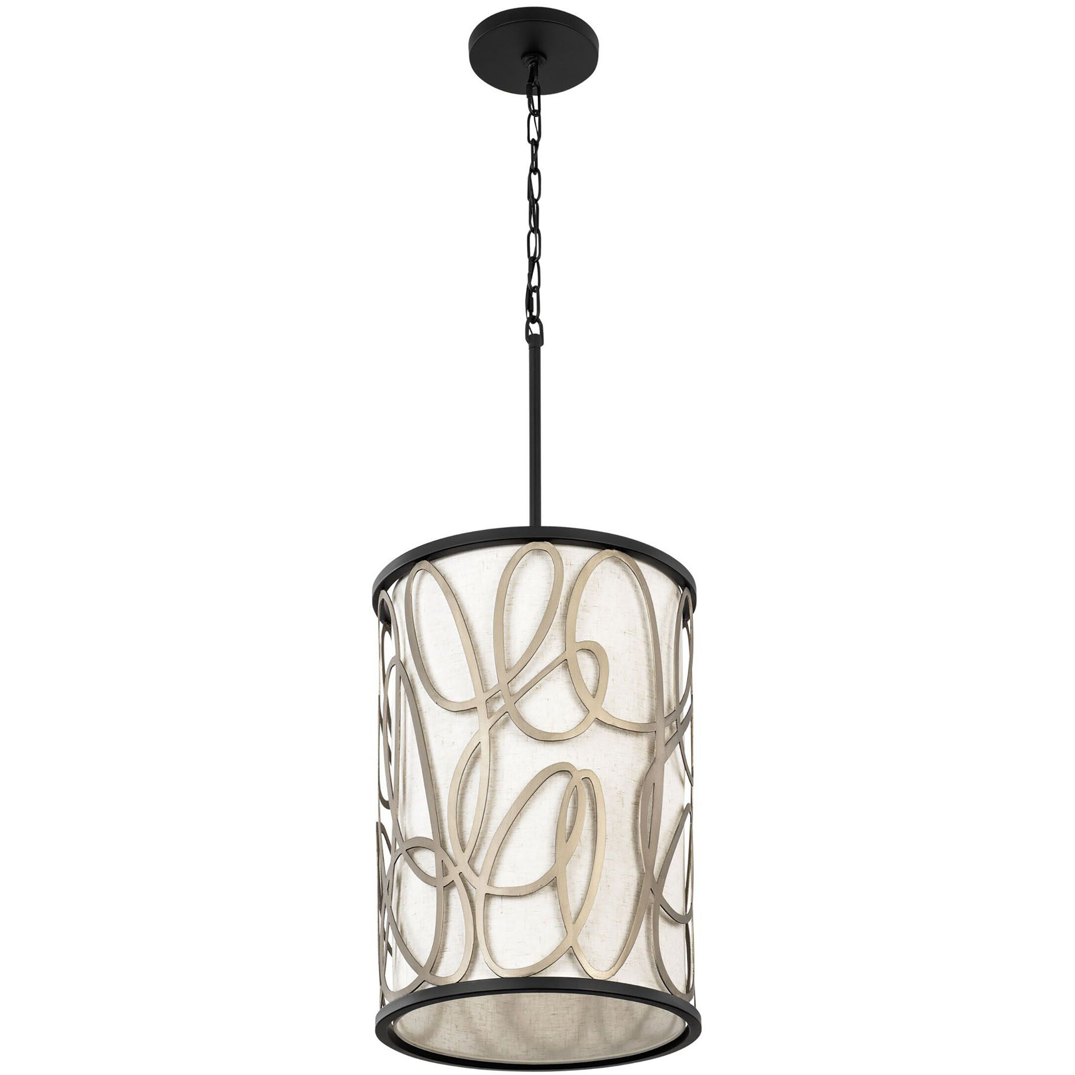 Scribble 6 Light 16 inch Matte Black Foyer Ceiling Light, Smithsonian Collaboration
