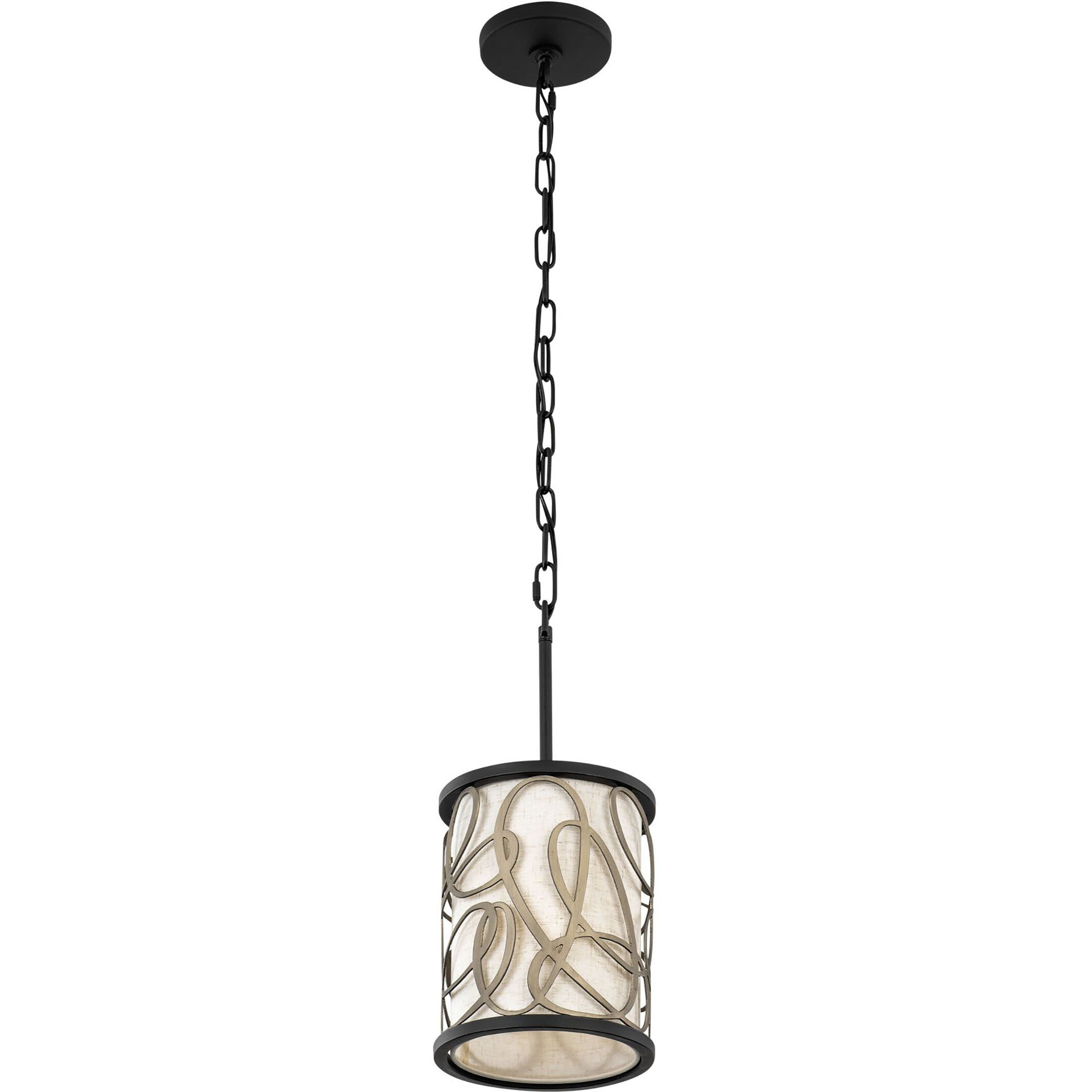 Scribble 1 Light 8 inch Matte Black Mini Pendant Ceiling Light, Smithsonian Collaboration
