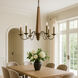 Dinner at 8 Light 48 inch Heritage Bronze and White Oak Chandelier Ceiling Light