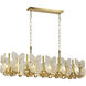 Brass Tax 12 Light 47.2 inch Satin Brass Linear Chandelier Ceiling Light