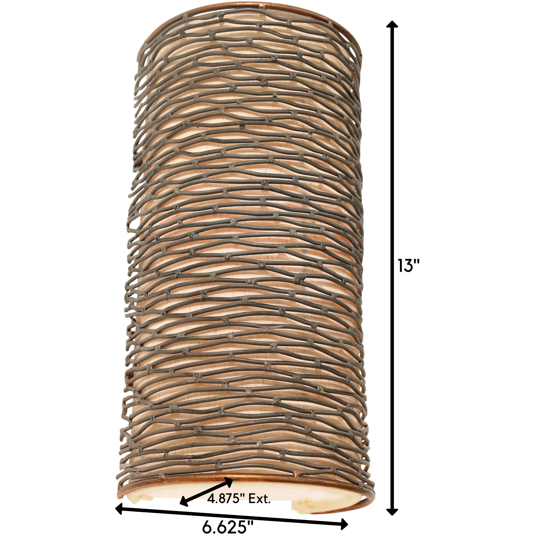 Flow 1 Light 6.63 inch Hammered Ore Wall Sconce Wall Light