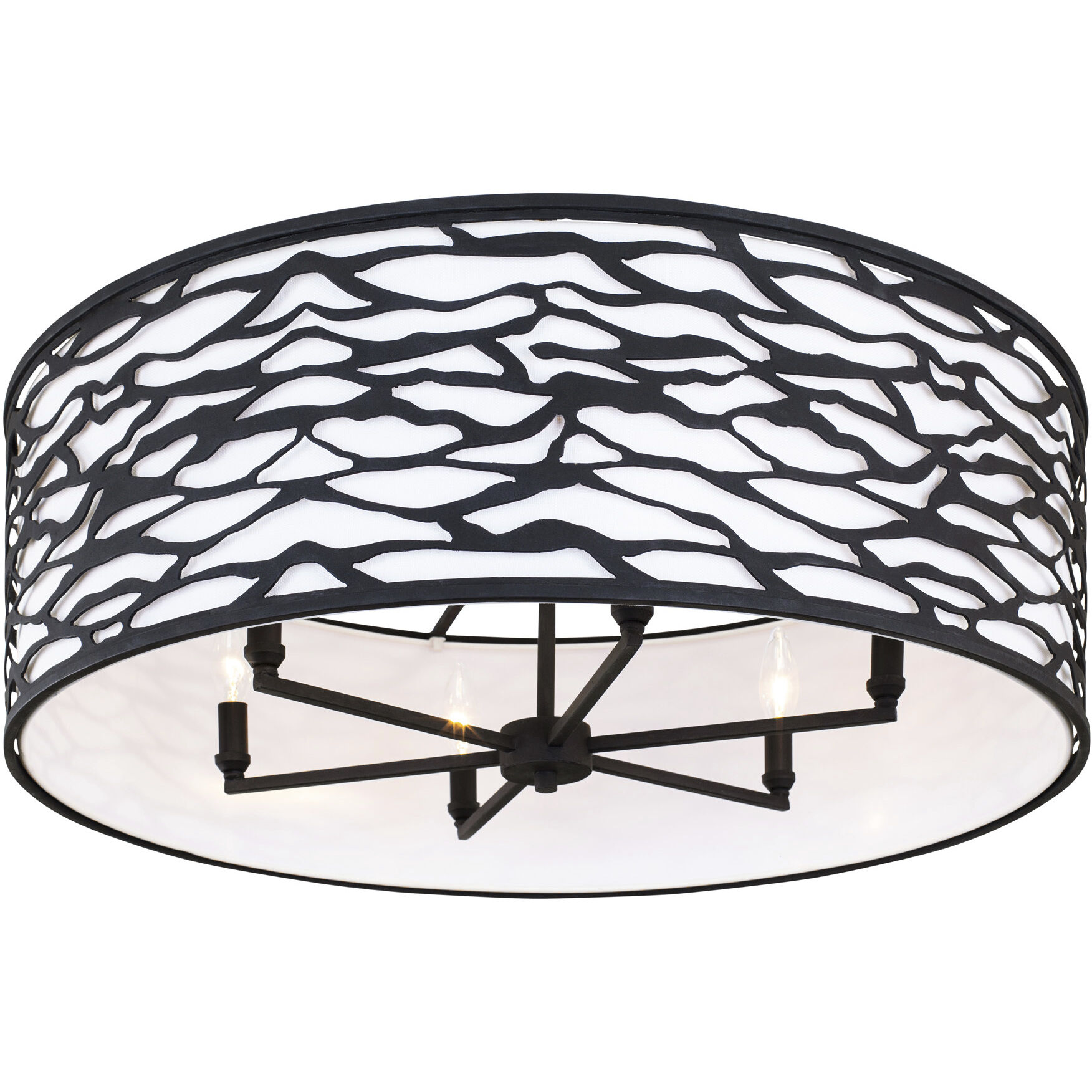 Kato 6 Light 30 inch Carbon Black Semi-Flush Mount Ceiling Light