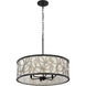 Scribble 6 Light 28 inch Matte Black with Artifact Pendant Ceiling Light, Smithsonian Collaboration