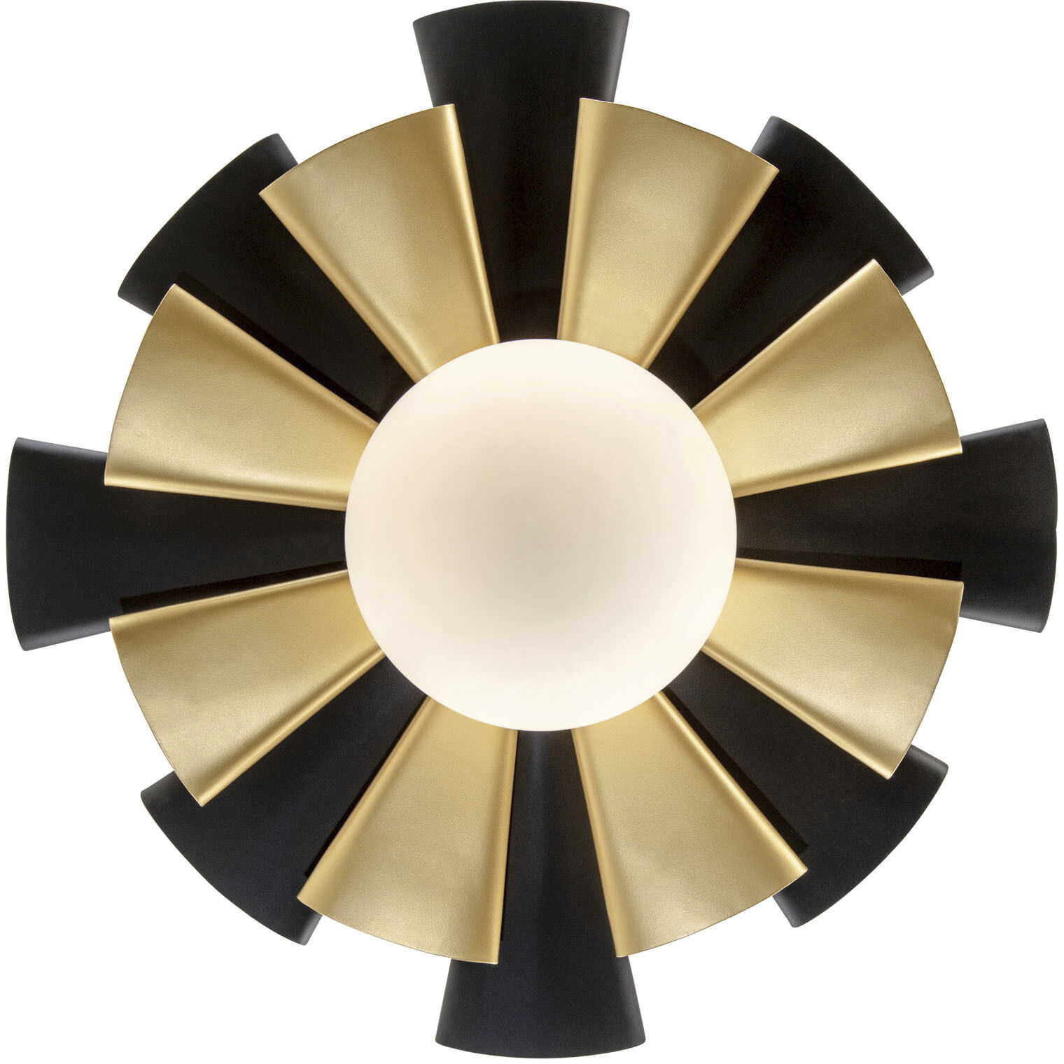 Daphne 1 Light 24.5 inch Matte Black with French Gold Pendant Ceiling Light