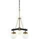 Allie 3 Light 18 inch Black and Satin Brass Chandelier Ceiling Light
