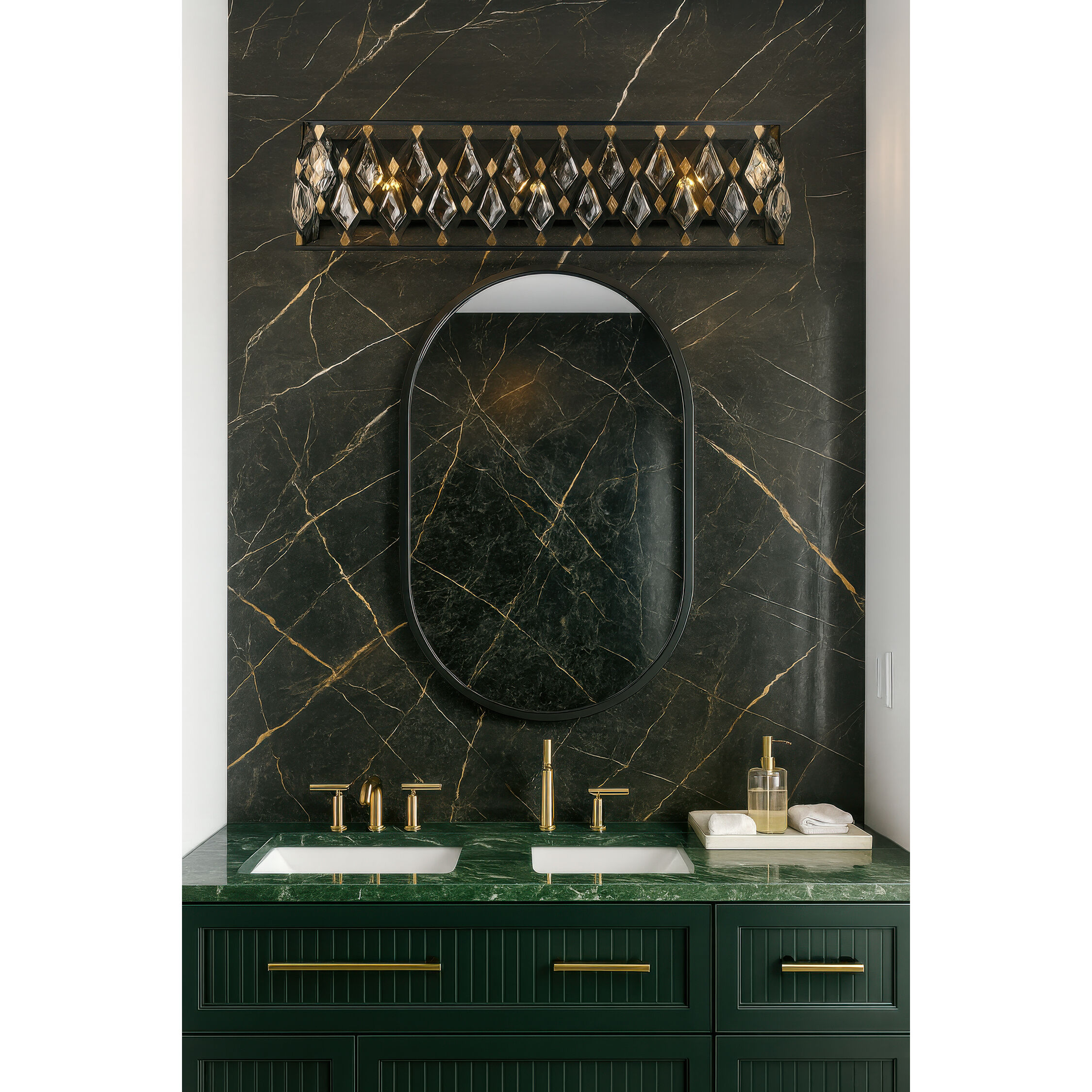 Windsor 4 Light 31 inch Carbon and Havana Gold Bath Vanity Light Wall Light