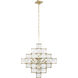 Cubic 6 Light 25.8 inch Calypso Gold Chandelier Ceiling Light