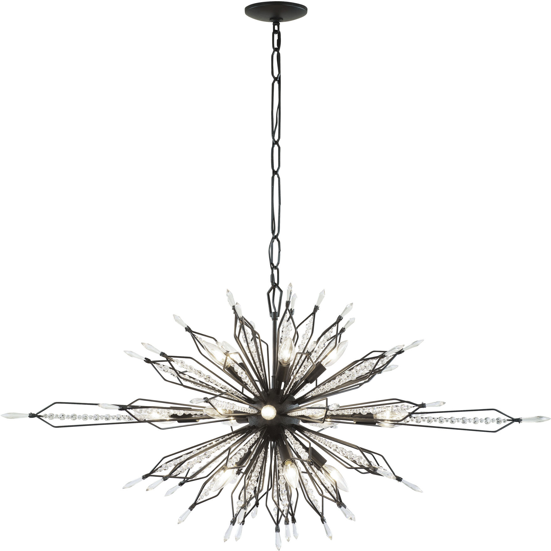 Orbital 16 Light 36 inch Carbon Linear Pendant Ceiling Light