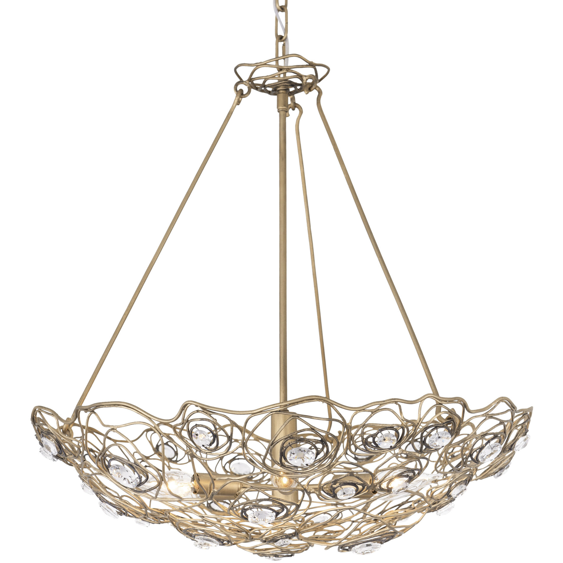 Ethereal Rose 6 Light 24 inch Havana Gold Ombre Pendant Ceiling Light