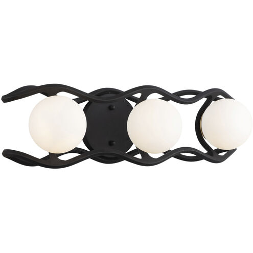 Black Betty 3 Light 20.5 inch Carbon and French Gold Bath/Vanity Wall Light