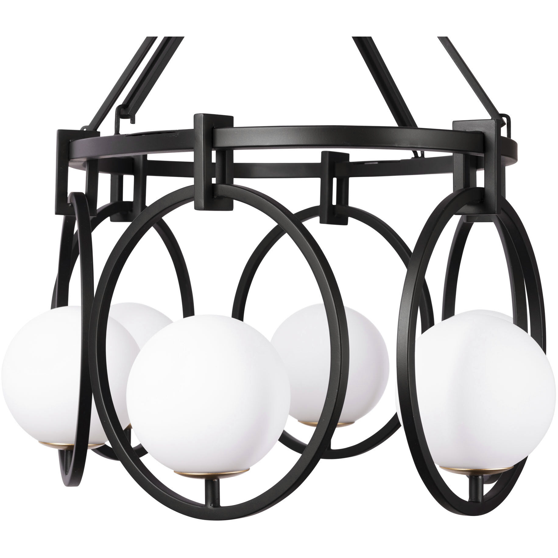 Stopwatch 6 Light 34.5 inch Matte Black and French Gold Linear Pendant Ceiling Light