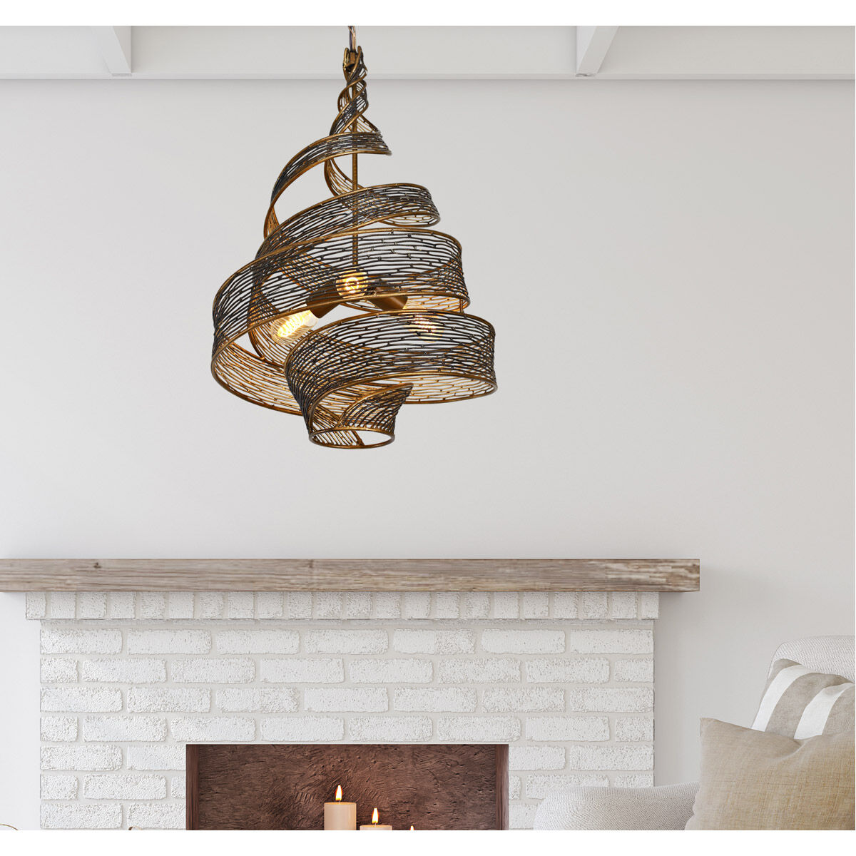 Flow 3 Light 18 inch Hammered Ore Pendant Ceiling Light