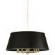 Coco 8 Light 32 inch Matte Black/French Gold Pendant Ceiling Light