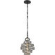Flow 1 Light 10 inch Matte Black and French Gold Mini Pendant Ceiling Light in Matte Black/French Gold