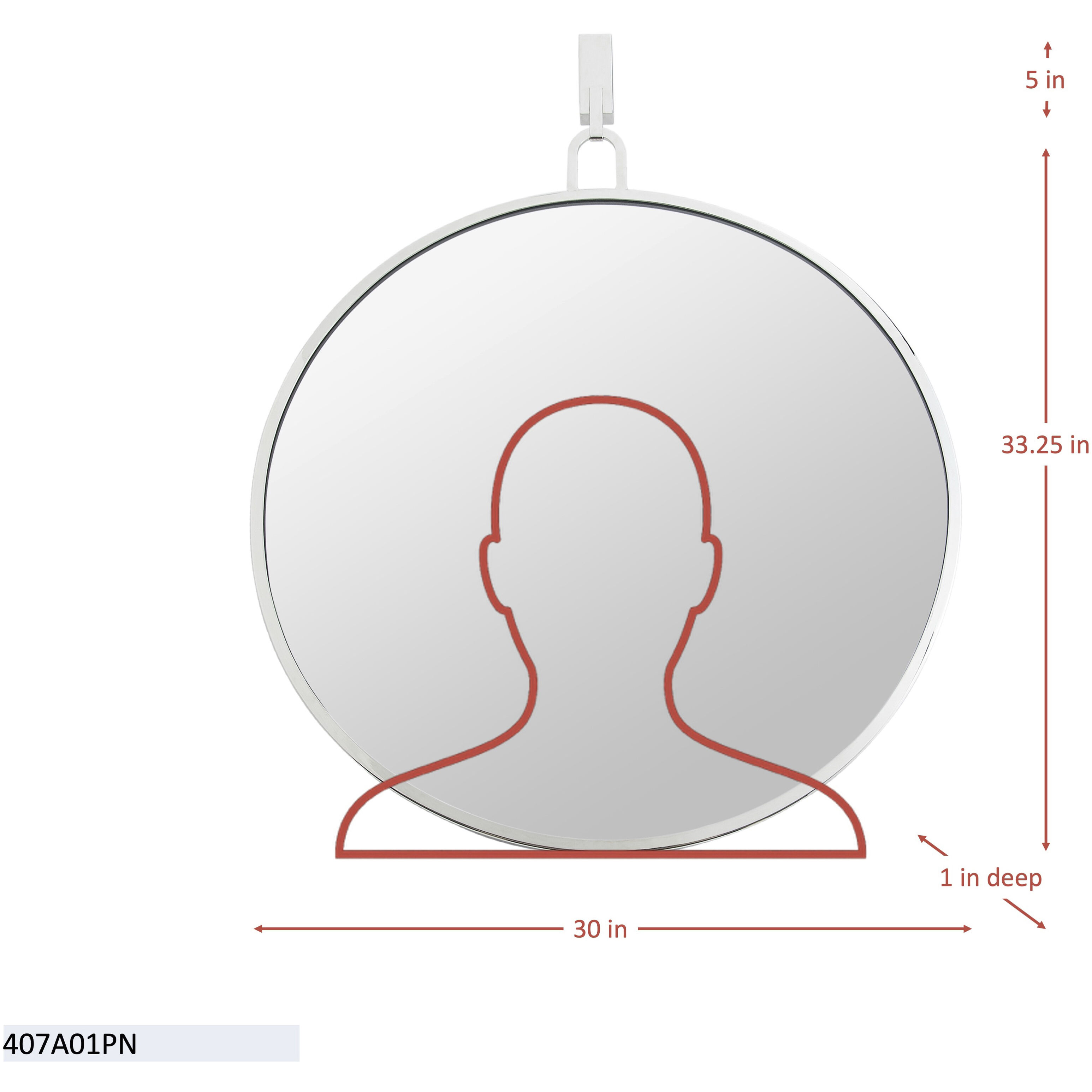 Stopwatch 33.25 X 30 inch Polished Nickel Accent Mirror, Varaluz Casa