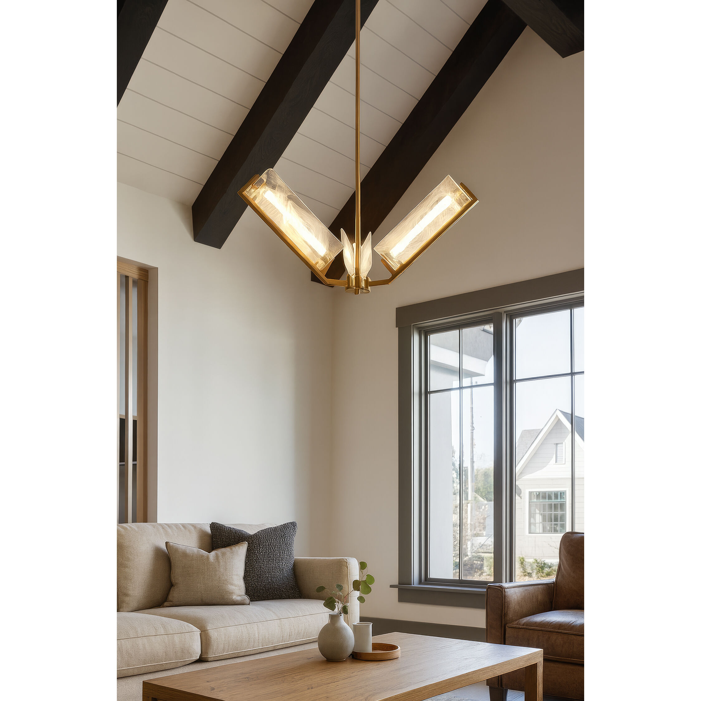 Mingle 3 Light 31.25 inch Satin Brass Chandelier Ceiling Light