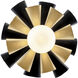 Daphne 1 Light 12.25 inch Matte Black with French Gold Pendant Ceiling Light