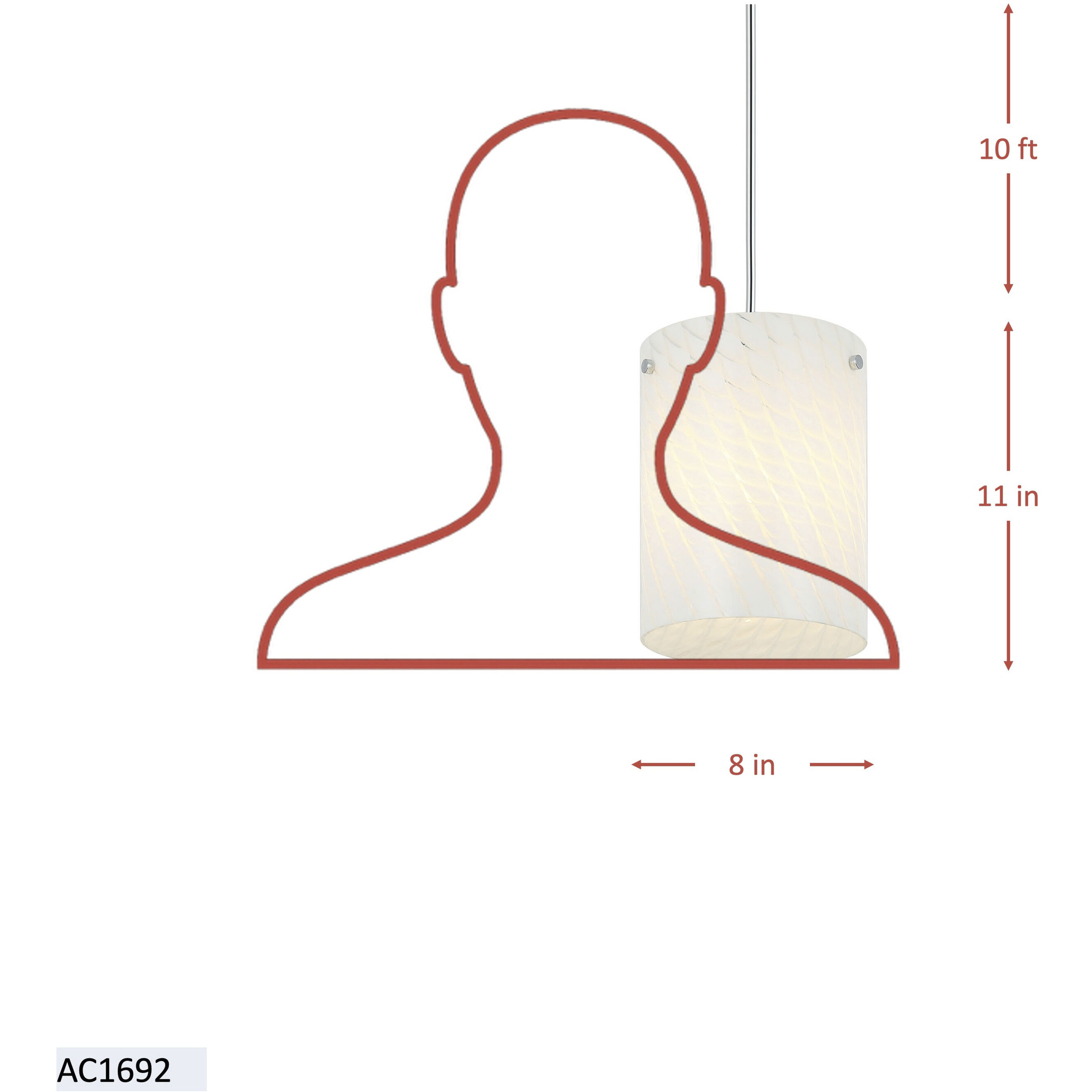 Swirled 1 Light 8 inch Chrome Pendant Ceiling Light