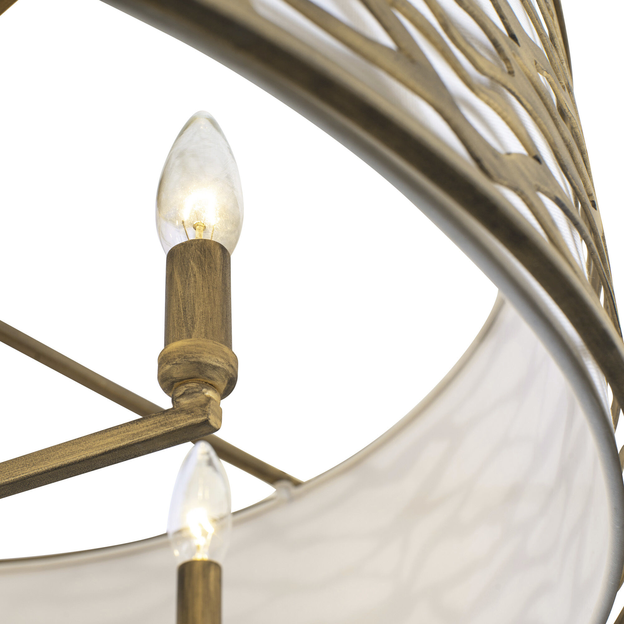 Kato 6 Light 30 inch Havana Gold Semi-Flush Mount Ceiling Light