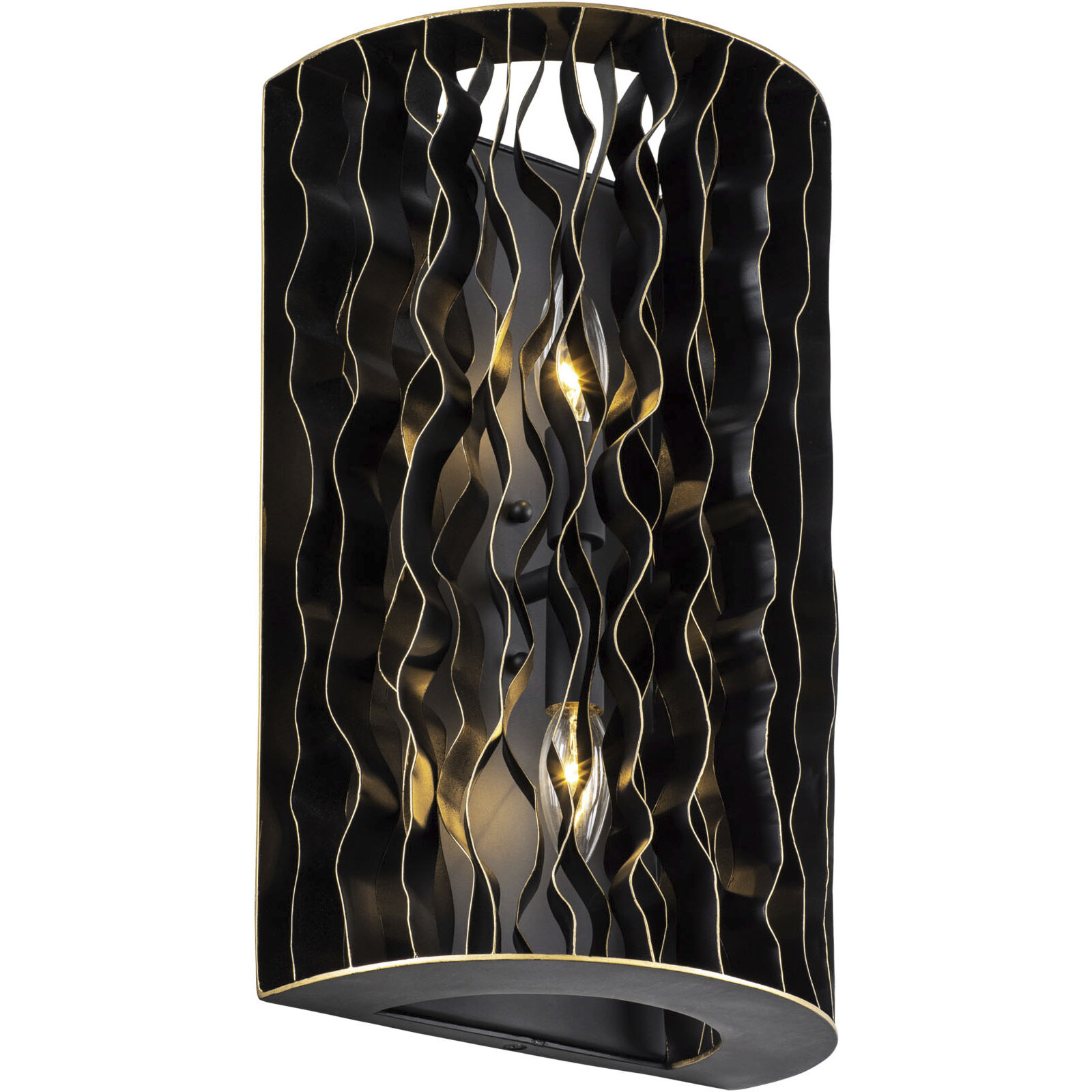 Estela 2 Light 10 inch Matte Black and French Gold Wall Sconce Wall Light, Smithsonian Collaboration