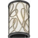 Scribble 1 Light 8 inch Matte Black with Artifact Wall Sconce Wall Light, Smithsonian Collaboration