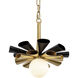 Daphne 1 Light 12.25 inch Matte Black with French Gold Pendant Ceiling Light