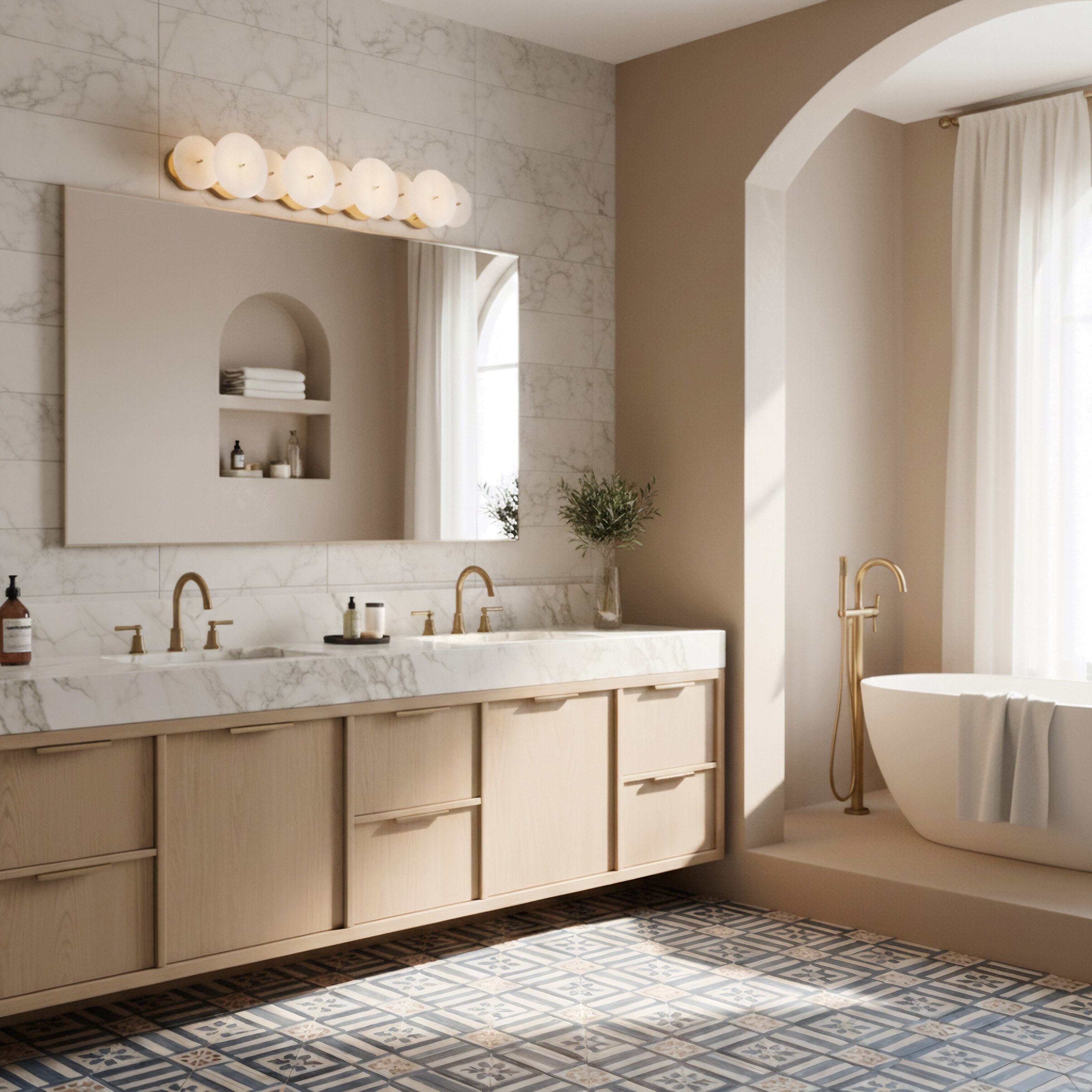 Cosmos 4 Light 35.75 inch Havana Gold Bath Vanity Light Wall Light, Smithsonian Collaboration