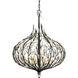 Bask 6 Light 26.5 inch Matte Black and French Gold Pendant Ceiling Light