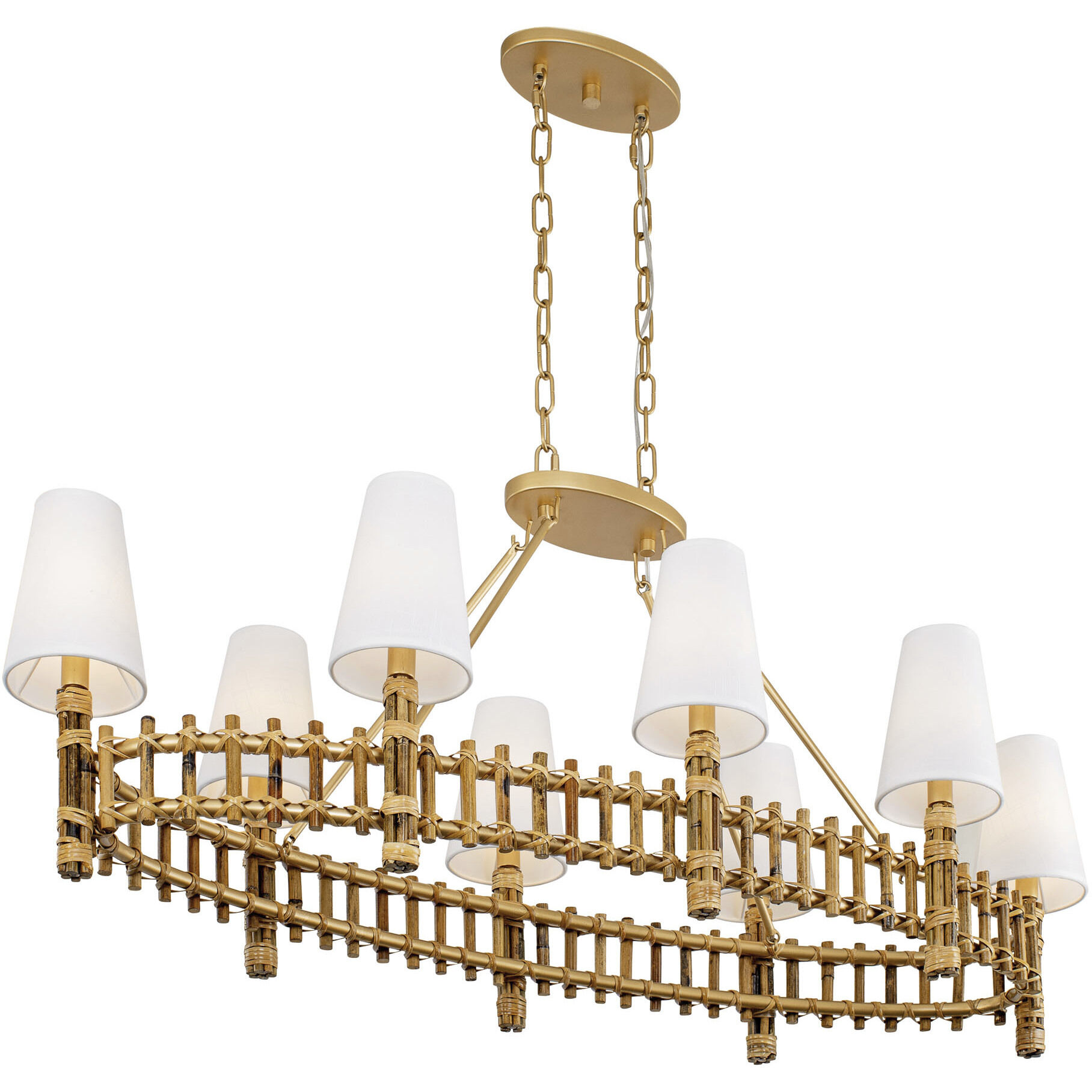 Nevis LED 48 inch French Gold Linear Pendant Ceiling Light