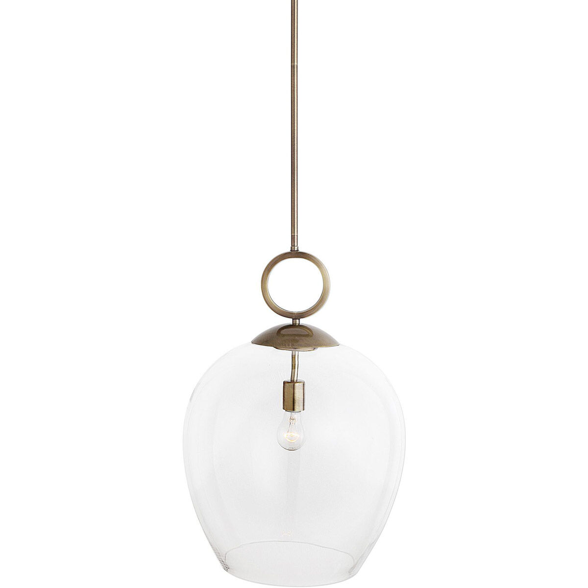 Calix 1 Light 15.75 inch Aged Brass Pendant Ceiling Light