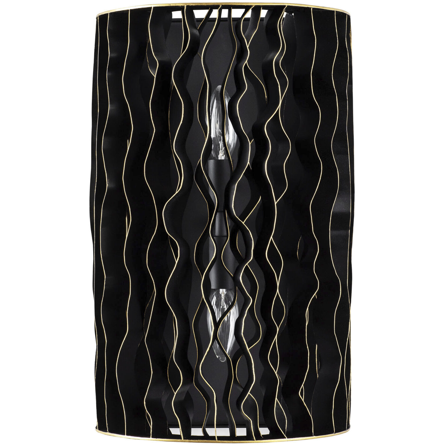Estela 2 Light 10 inch Matte Black and French Gold Wall Sconce Wall Light, Smithsonian Collaboration