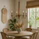 Dinner at 8 Light 48 inch Heritage Bronze and White Oak Chandelier Ceiling Light