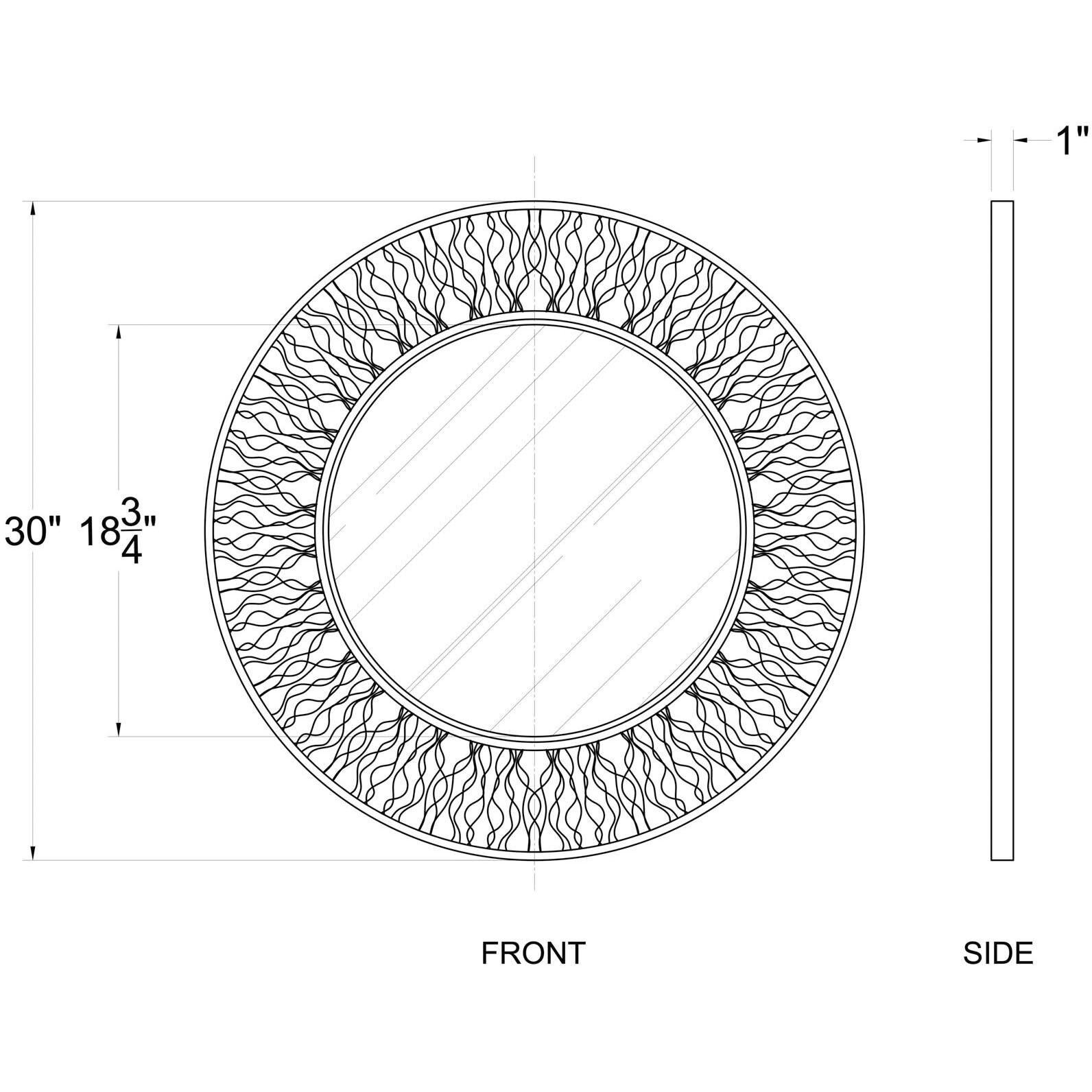 Estela 30 X 30 inch Matte Black and French Gold Wall Mirror, Smithsonian Collaboration