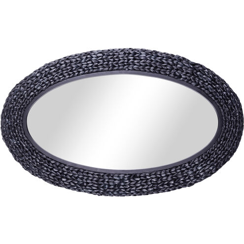 Athena 40.25 X 24.25 inch Matte Black with Midnight Blue Seagrass Wall Mirror