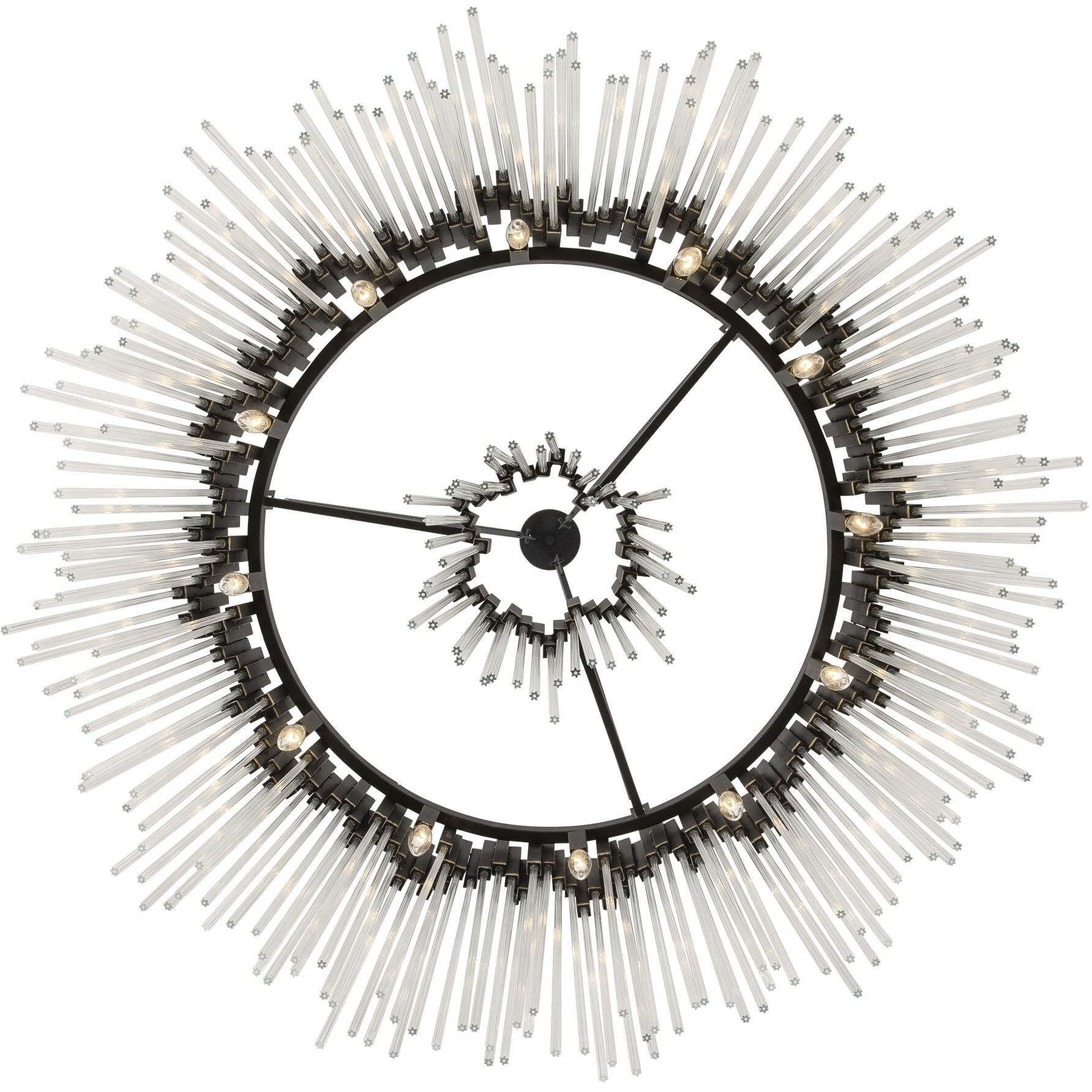 Matrix 12 Light 40 inch Matte Black and French Gold Chandelier Ceiling Light