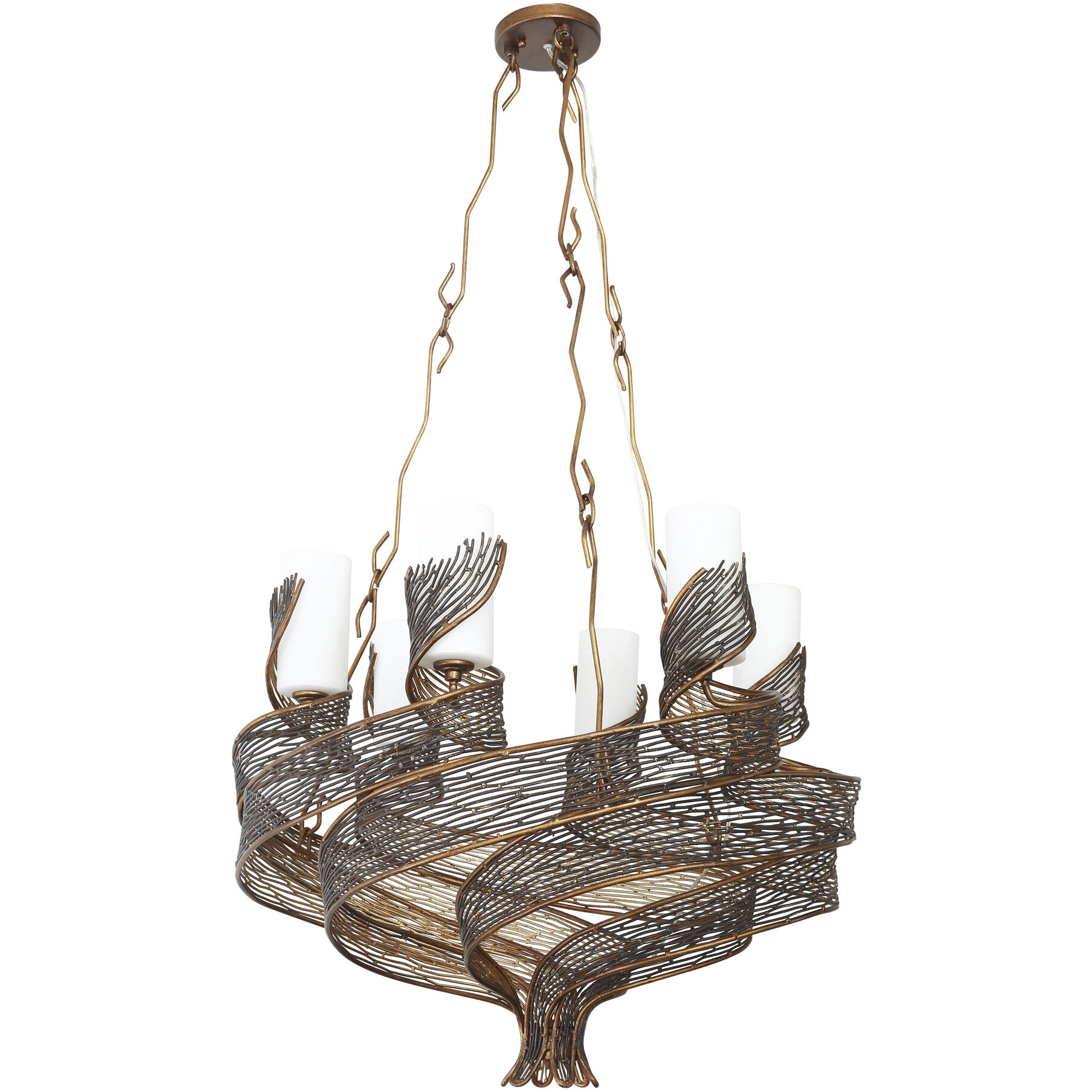Flow 6 Light 28.5 inch Hammered Ore Chandelier Ceiling Light