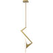 Down the Wrong Path 1 Light 12.26 inch Brass Kisser Mini Pendant Ceiling Light