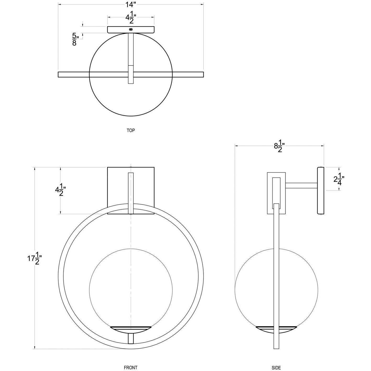 Stopwatch 1 Light 14 inch Matte Black and French Gold Wall Sconce Wall Light