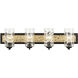 Hammer Time 4 Light 33 inch Carbon/French Gold Bath Vanity Wall Light