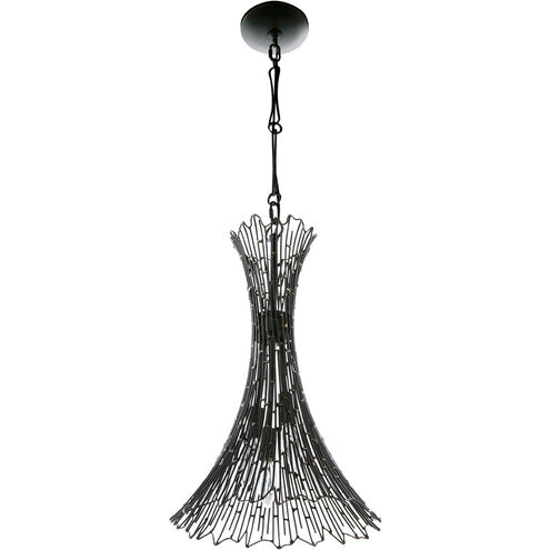 Rikki 3 Light 13 inch Carbon and Aged Gold Pendant Ceiling Light