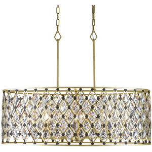 Windsor 8 Light 36 inch French Gold and Matte Black Linear Pendant Ceiling Light