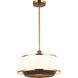 Desert Flyer 3 Light 16 inch Satin Brass with Medium Walnut Pendant Ceiling Light, Semi-Flush Convertible