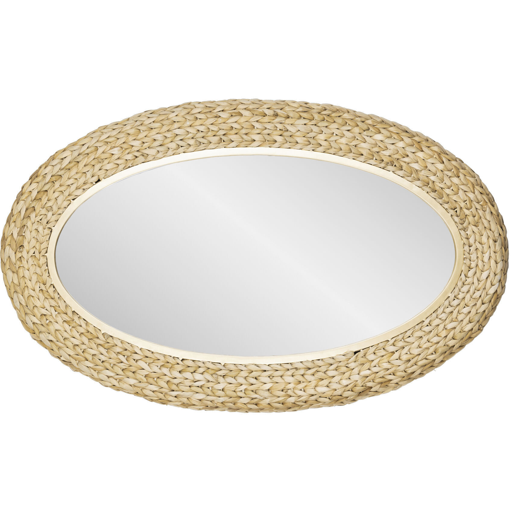Athena 40.25 X 24.25 inch French Gold with Natural Seagrass Wall Mirror