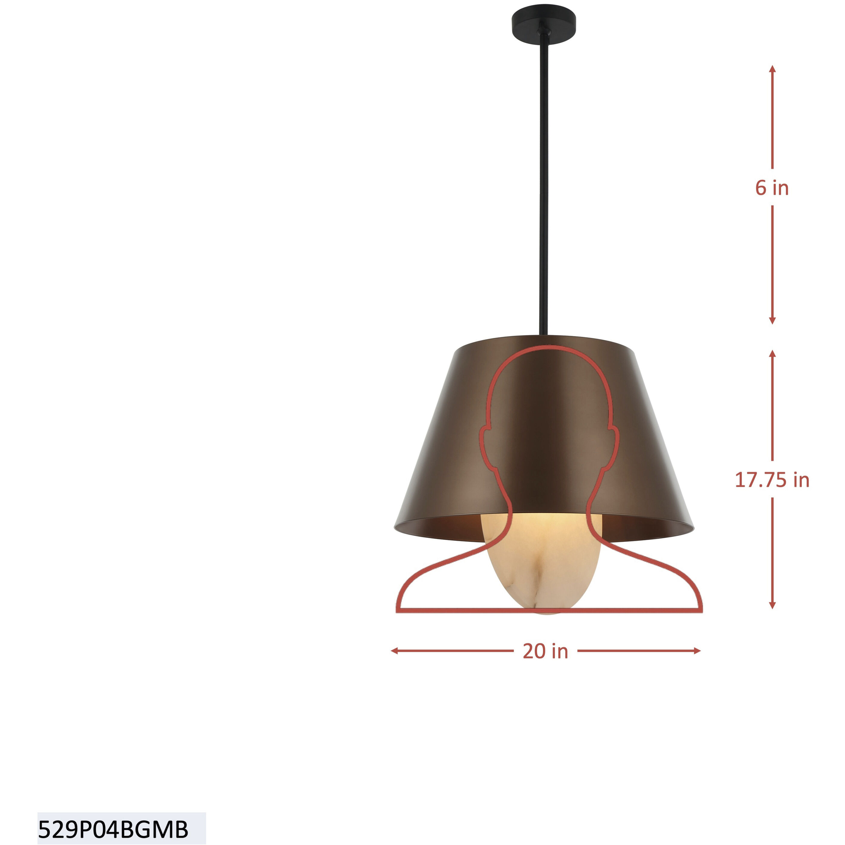 Rock On 4 Light 20 inch Brontourage and Matte Black Pendant Ceiling Light